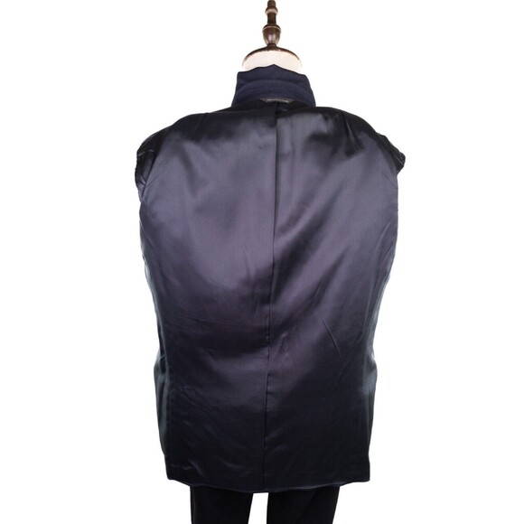 Paul Dione Wool Sport Coat Blazer Jacket 44r Solid Blue two Button Vent-Less - Picture 10 of 14